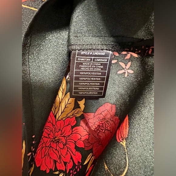 NWT Jack by BB Dakota Blouse XS Top Floral Women Short Sleeve Bohemian Green - Picture 5 of 14